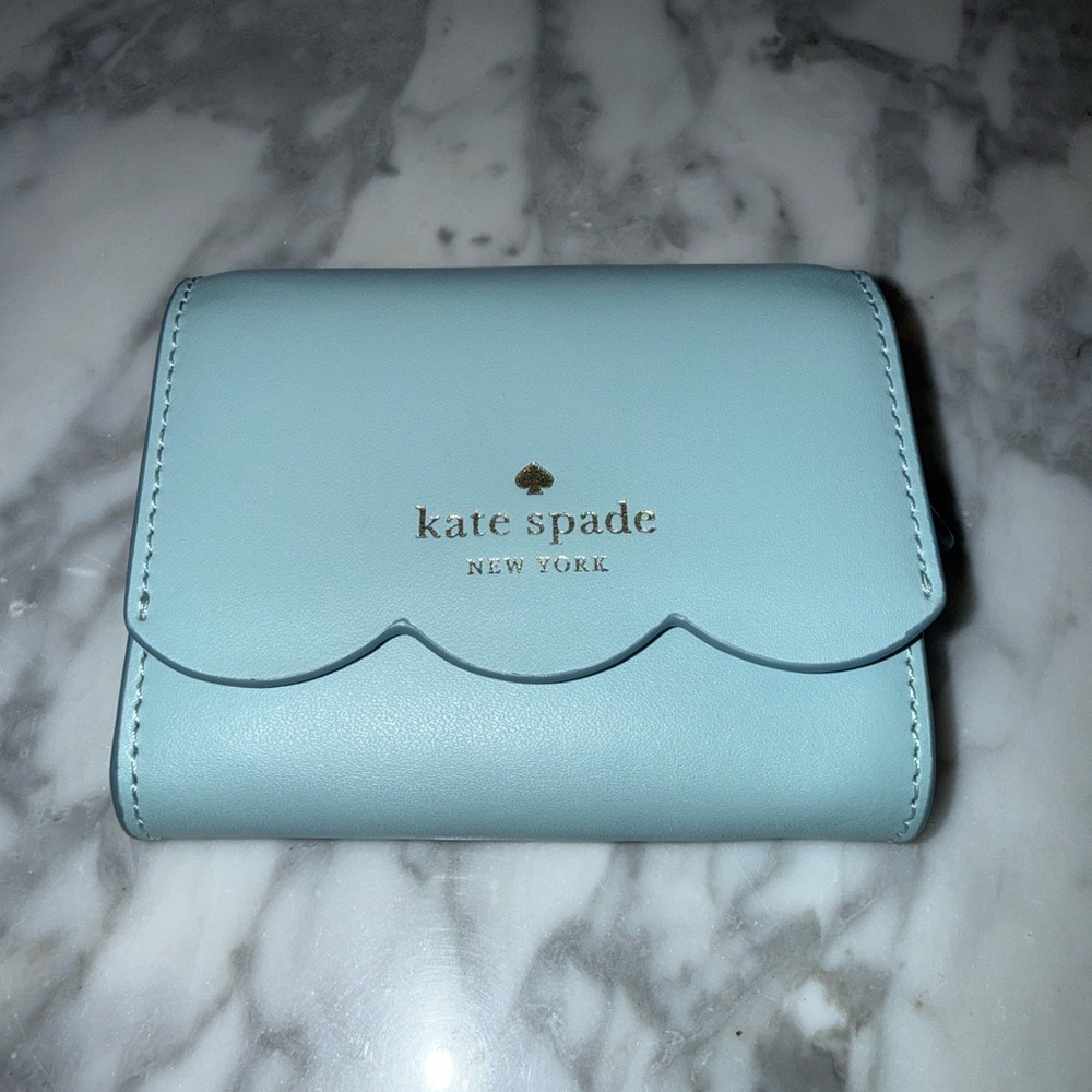 Kate Spade Small Gemma Flap Wallet- in Cloudmist